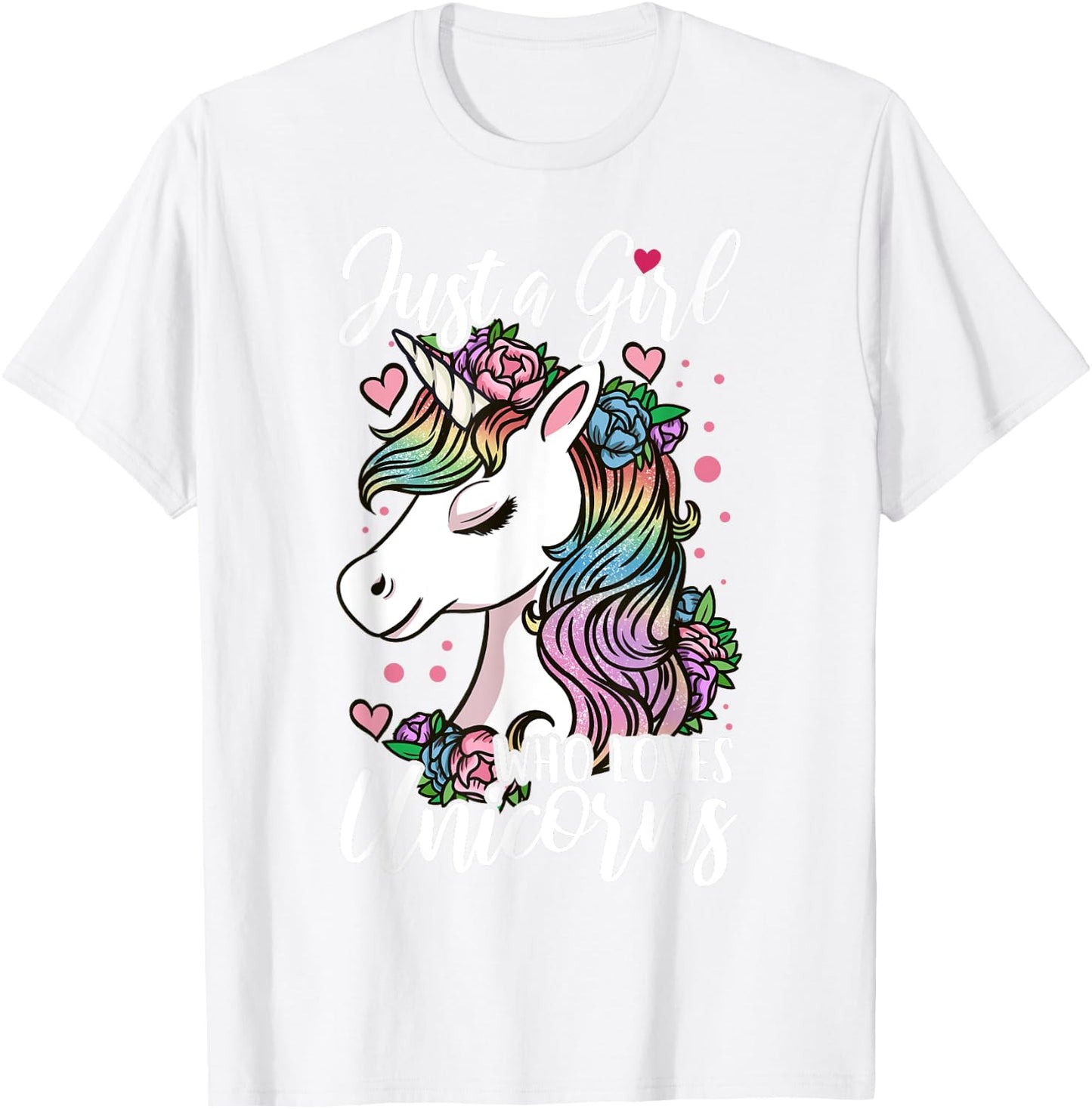 Unicorn Just a Girl Who Loves Unicorns T-Shirt - T-Shirt | White