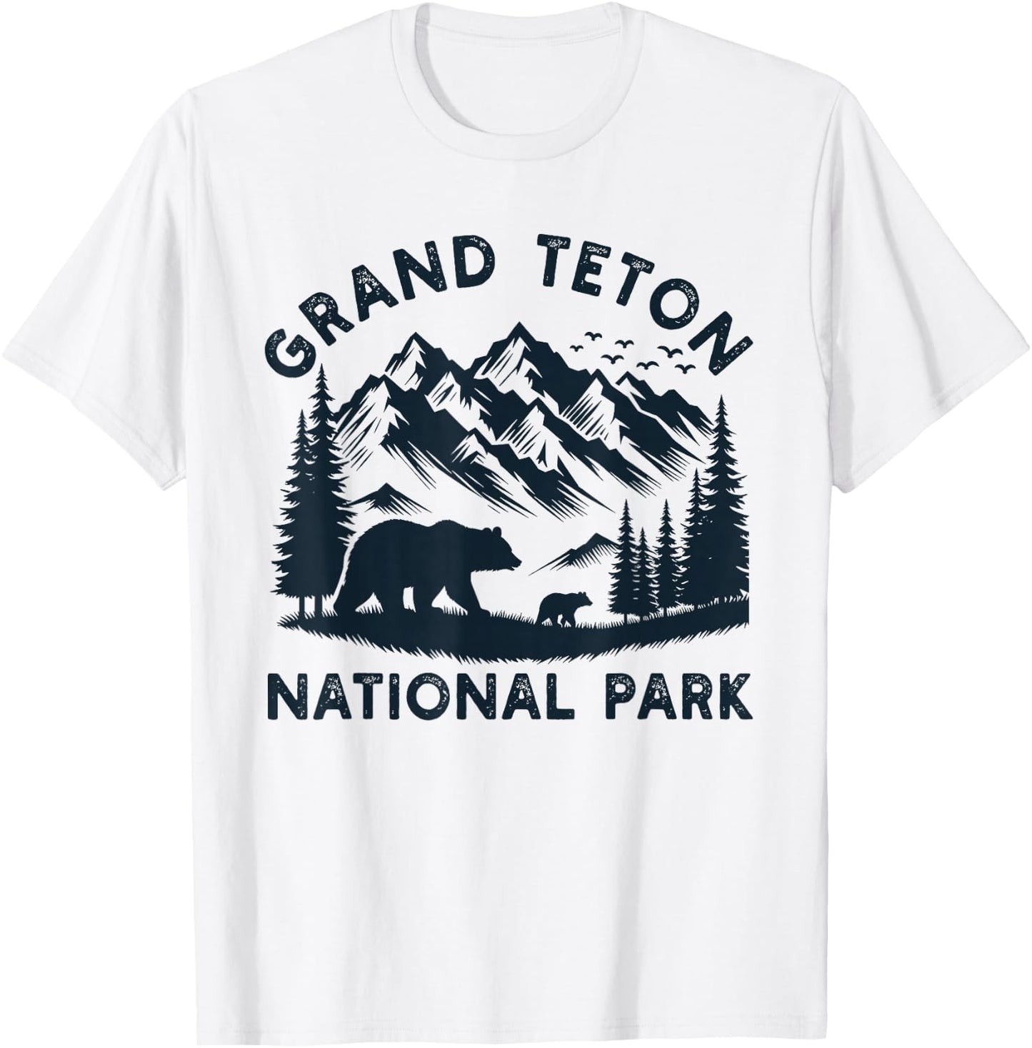 Grand Teton National Park Wyoming Bear Hiking Mountain T-Shirt - T-Shirt | White