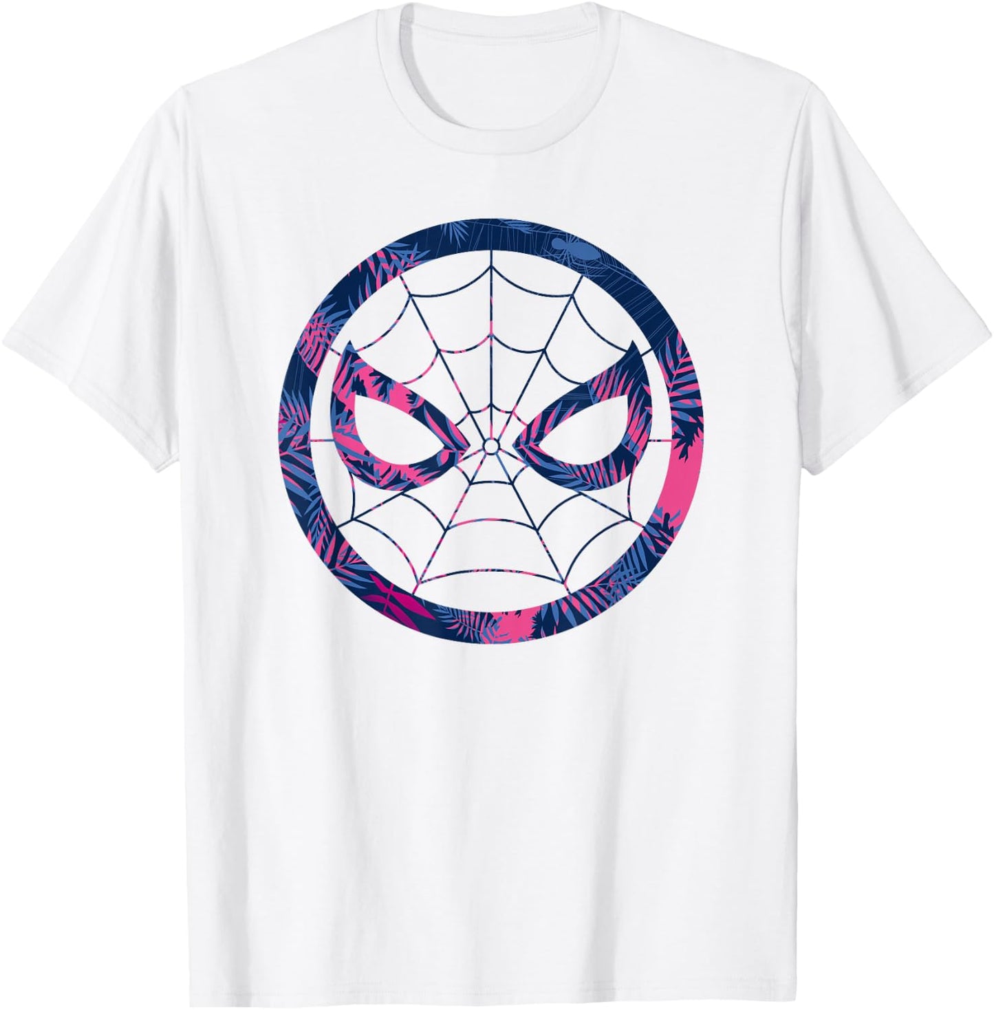 Marvel Spider-Man Mask Tropical Print T-Shirt - T-Shirt | White
