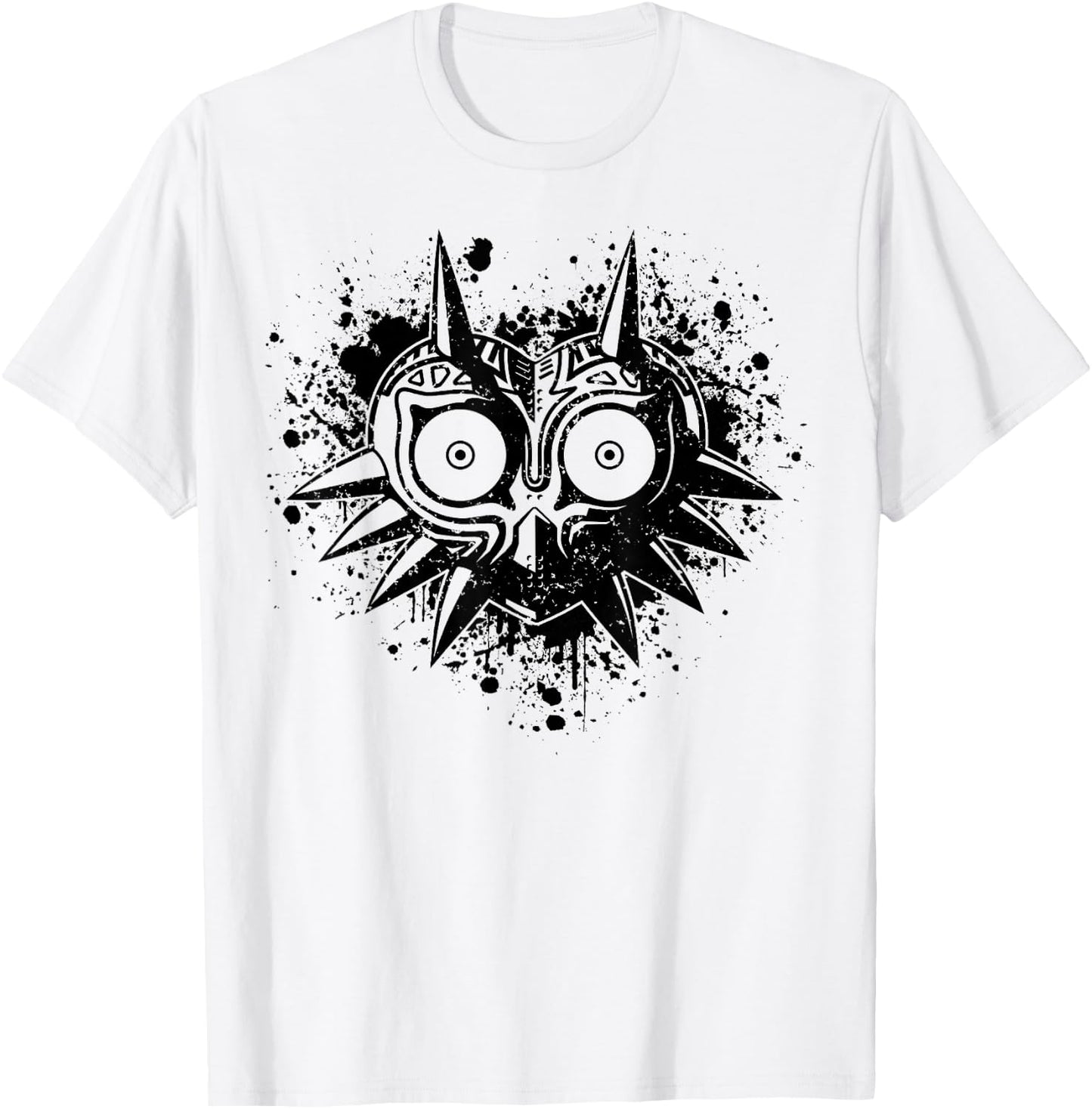 The Legend of Zelda Majora's Mask Splatter Portrait T-Shirt - T-Shirt | White
