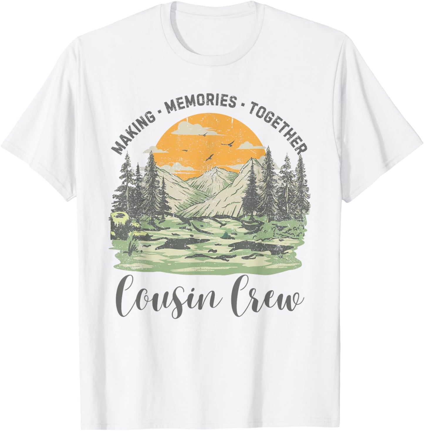 Cousin Crew Adventure Family Camping Vacation 2024 Men Women T-Shirt - T-Shirt | White