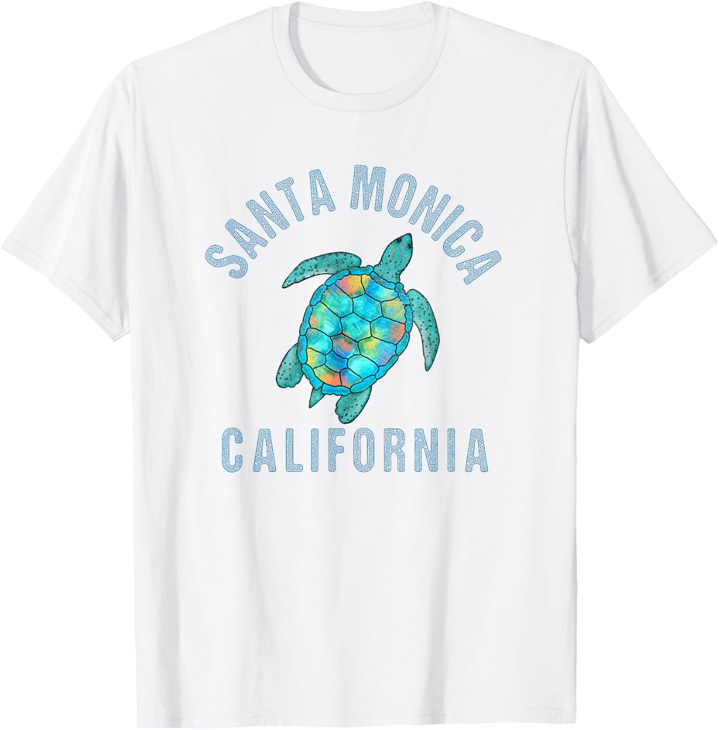 Santa Monica Beach Design / Sea Turtle Illustration Gift T-Shirt - T-Shirt | White