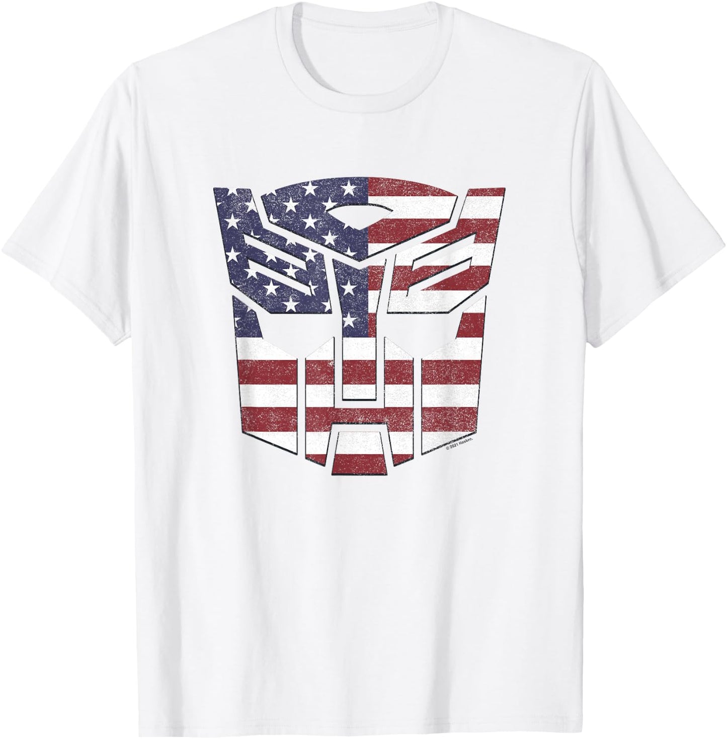Transformers Autobots American Flag Logo T-Shirt - T-Shirt | White