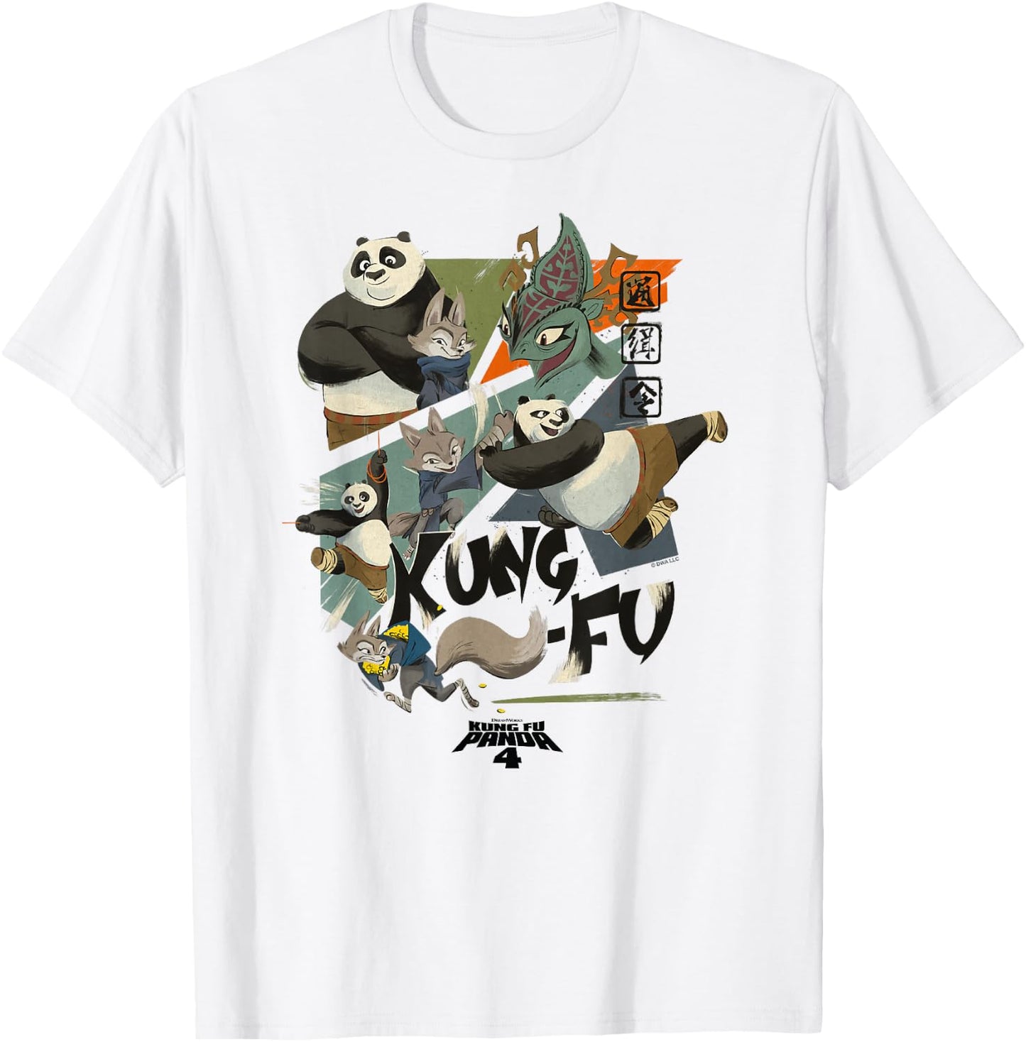 Kung Fu Panda 4 Po & Zhen VS Chameleon Action Panels T-Shirt - T-Shirt | White