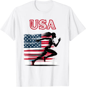 USA Track and Field Women Girls Accessories Apparel T-Shirt - T-Shirt | White