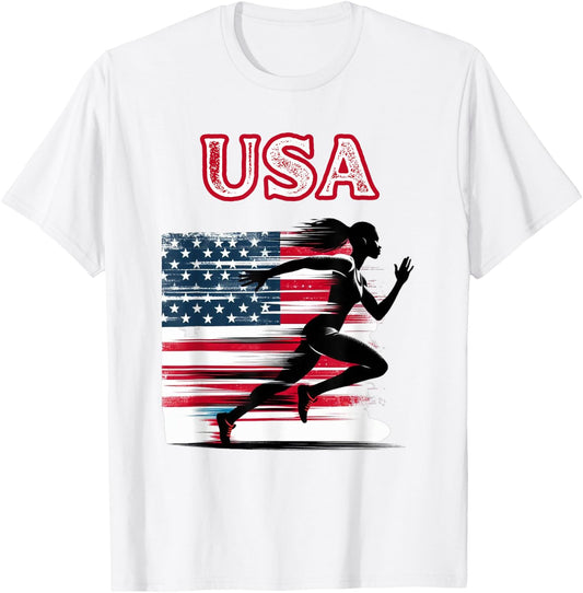 USA Track and Field Women Girls Accessories Apparel T-Shirt - T-Shirt | White