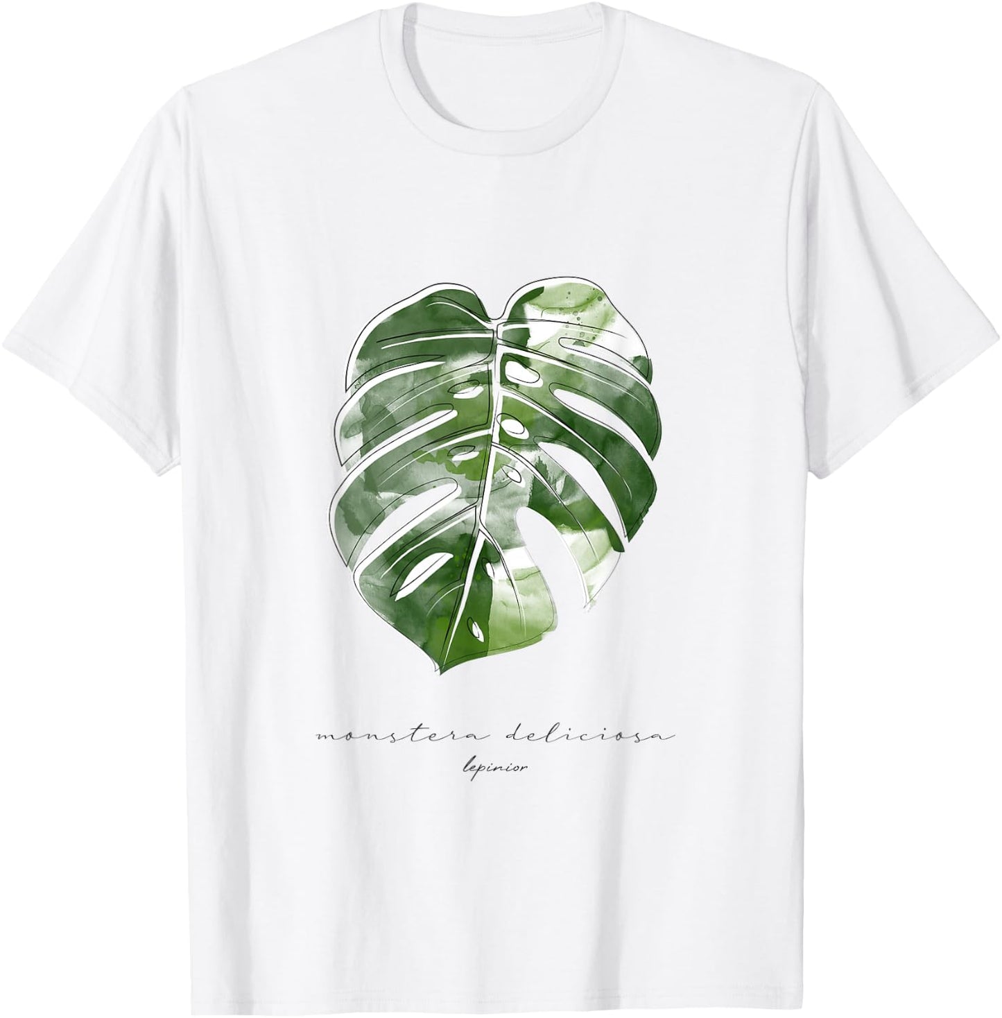 New Variegata Window Plant Monstera Deliciosa Tropical Leaf T-Shirt - T-Shirt | White