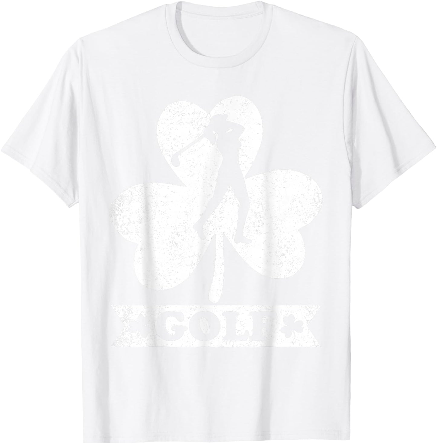Lucky Shamrock Golfer Golf St. Patrick's Day T-Shirt - T-Shirt | White