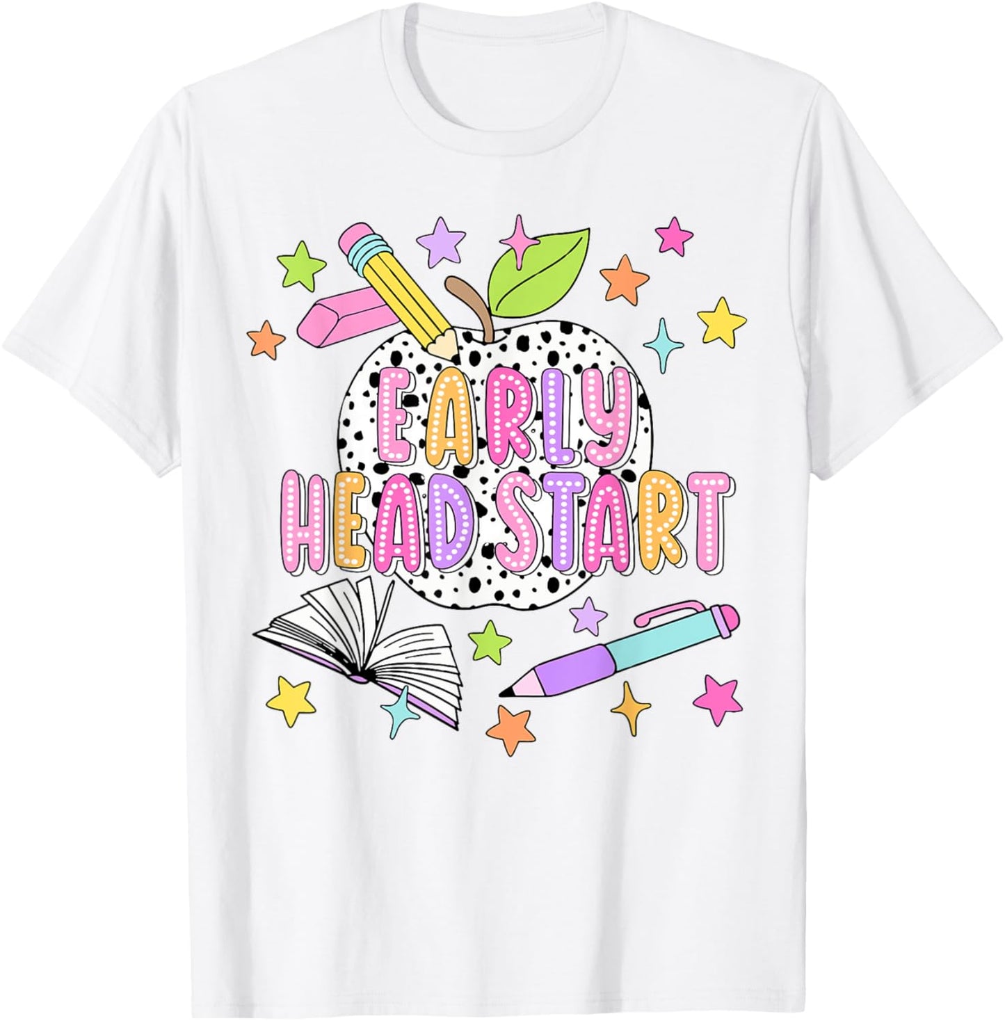 Dalmatian Dots Early Head Start Back To School Teacher Kids T-Shirt - T-Shirt | White