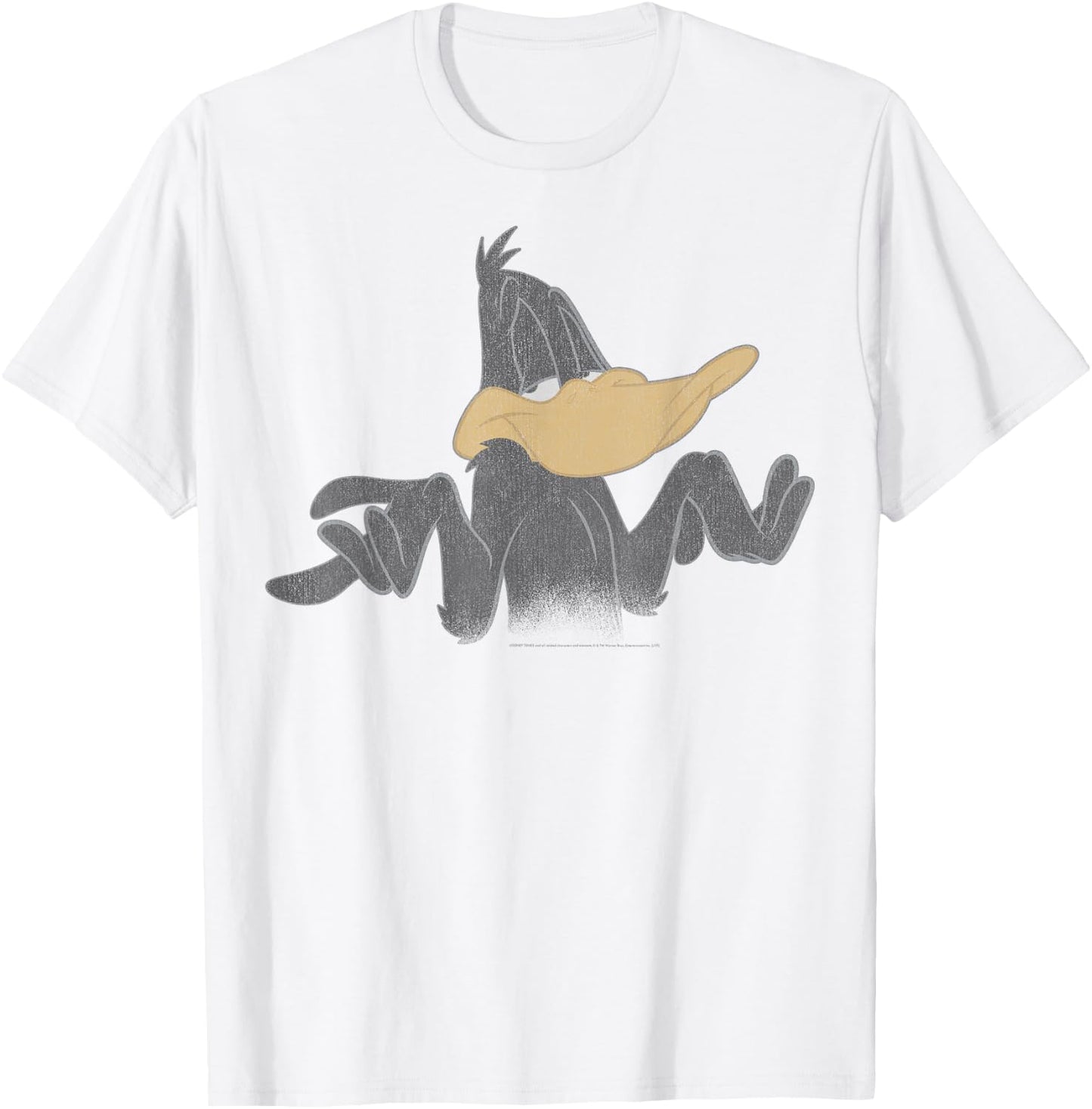 Looney Tunes Daffy Duck Shrug Portrait T-Shirt - T-Shirt | White