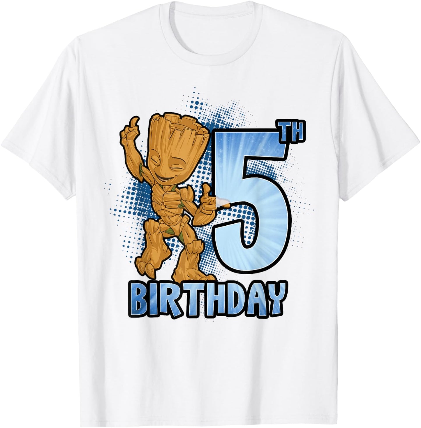 Marvel Guardians of The Galaxy Baby Groot 5th Birthday T-Shirt - T-Shirt | White