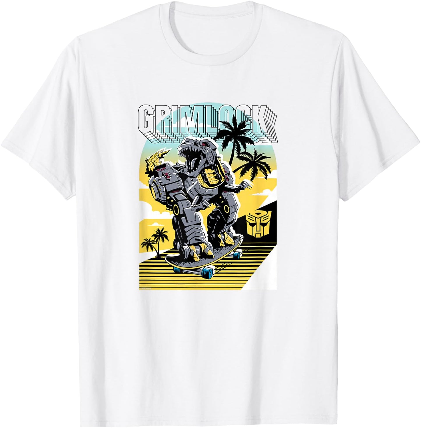 Transformers Grimlock Skating Portrait T-Shirt - T-Shirt | White