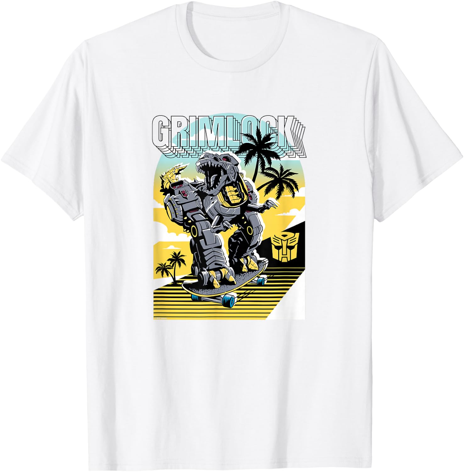Transformers Grimlock Skating Portrait T-Shirt - T-Shirt | White
