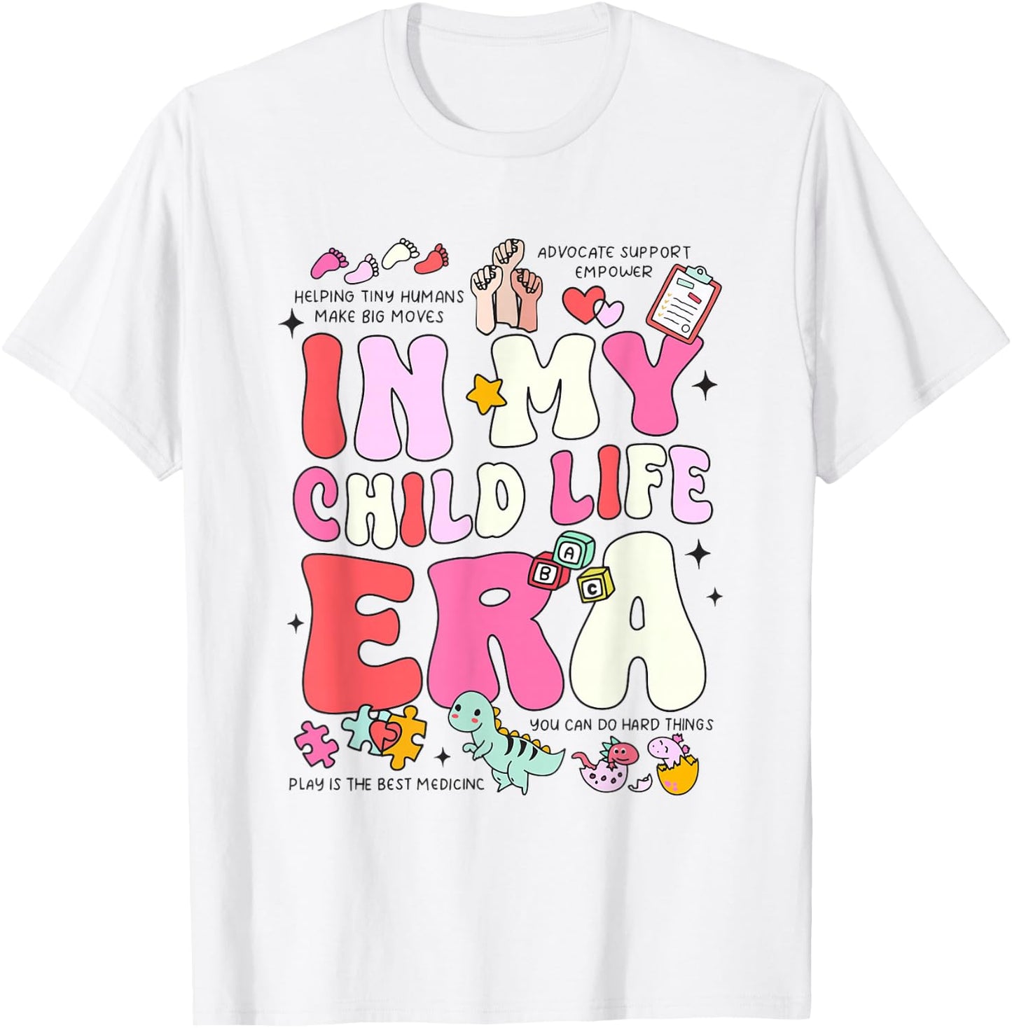Retro In My Child Life Era Certified Child Life Specialist T-Shirt - T-Shirt | White