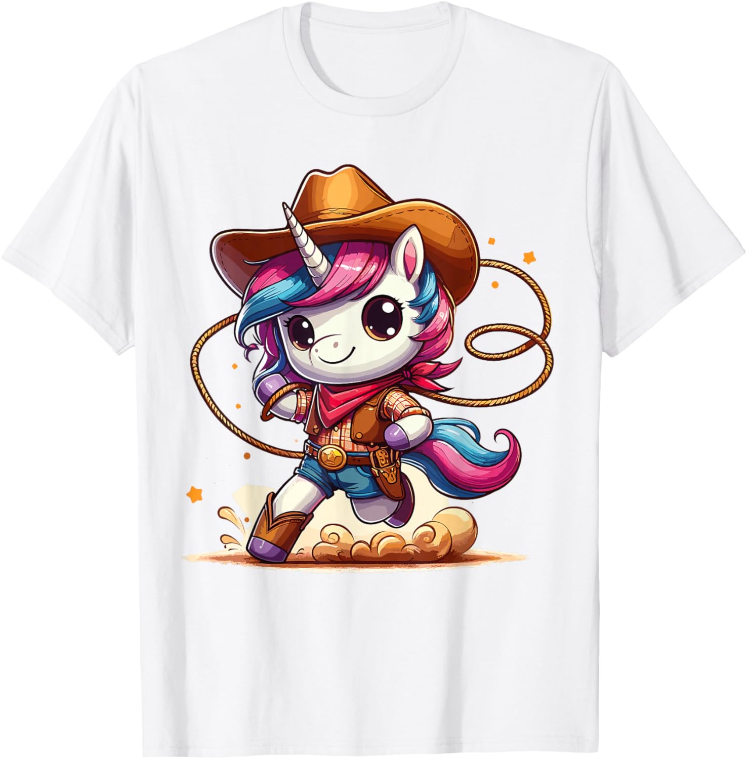 Western Rodeo Cowboy Hat Unicorn Texas Animals T-Shirt - T-Shirt | White