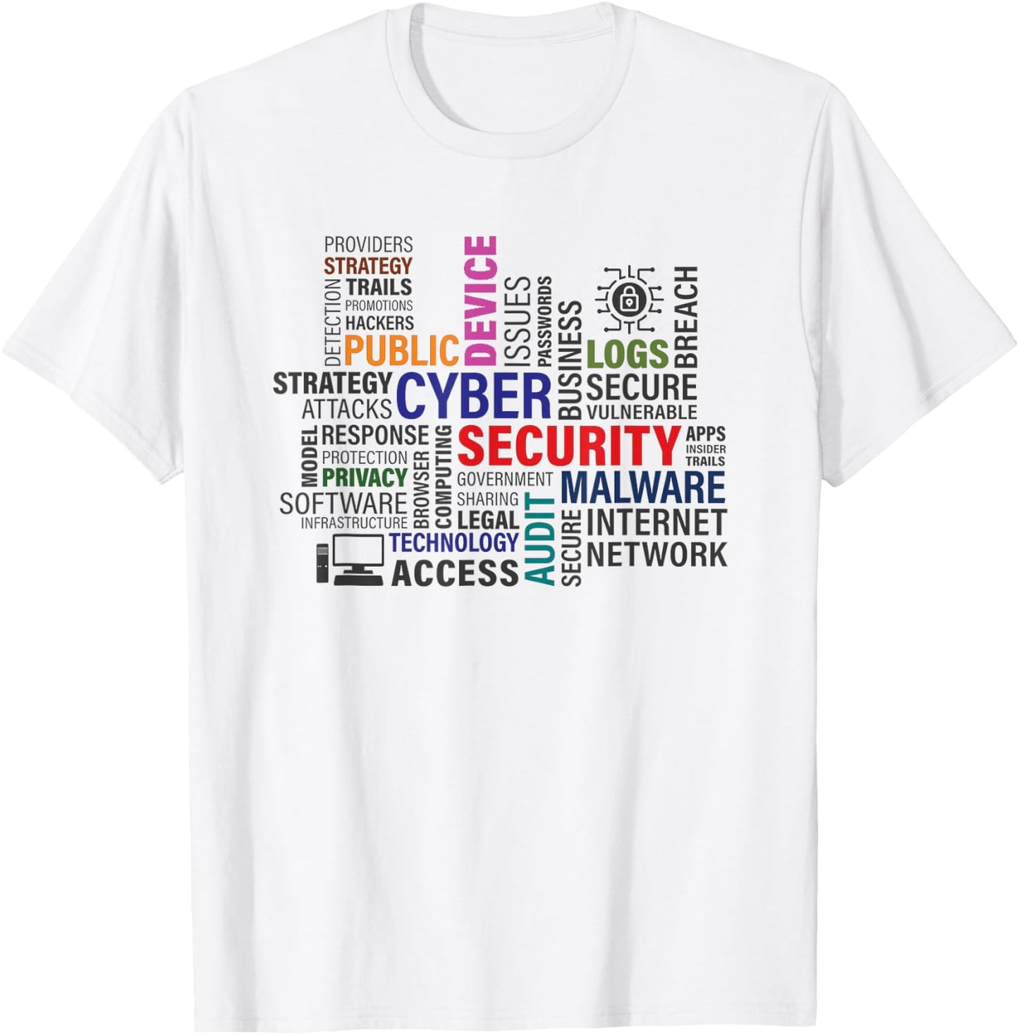 Funny Hackers Cybersecurity Terms T-Shirt - T-Shirt | White