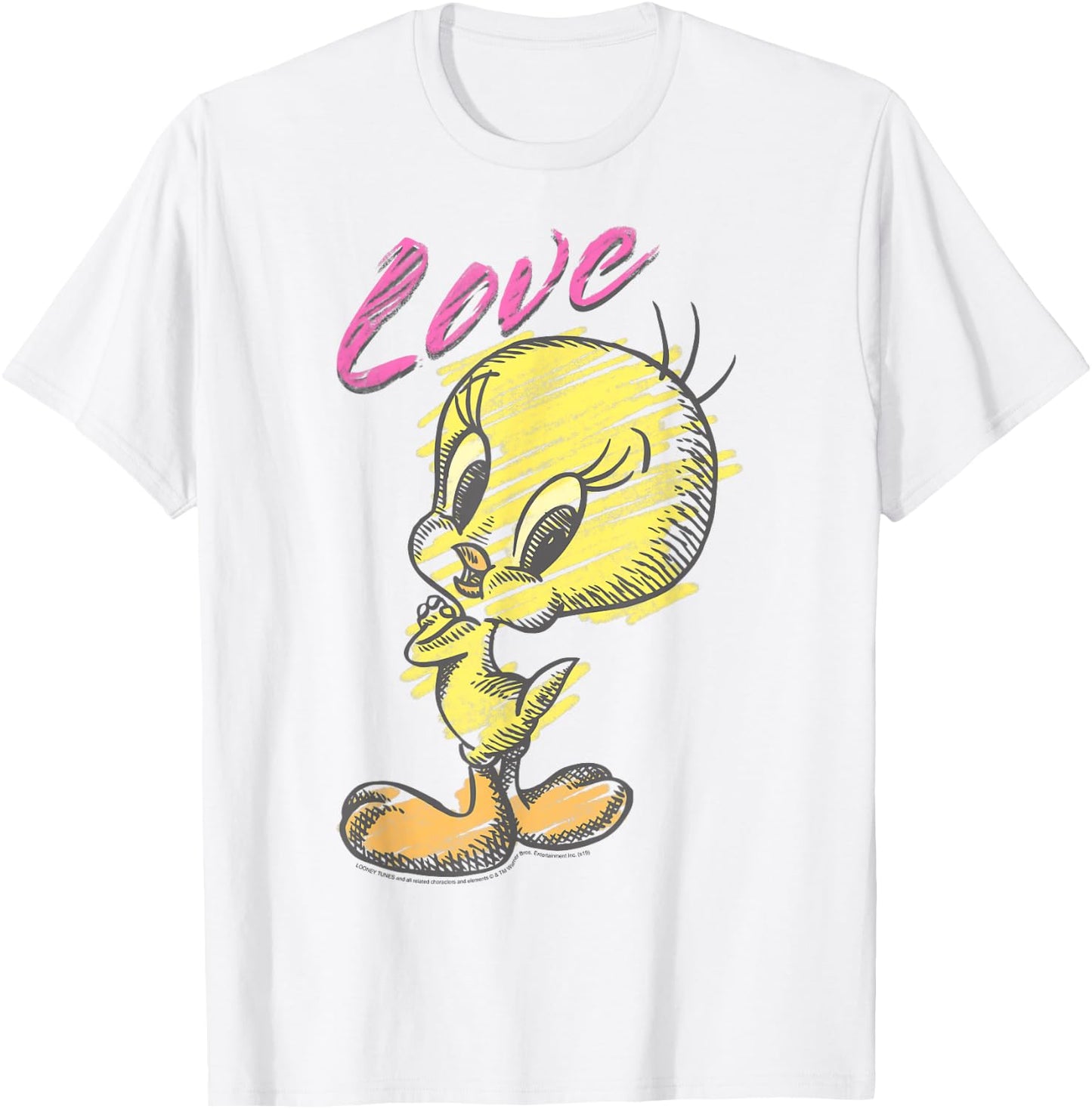 Looney Tunes Tweety Bird Love Sketch T-Shirt - T-Shirt | White