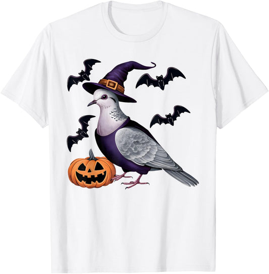 Dove Bird Halloween Costume Scary Pumpkin Bat Witch T-Shirt - T-Shirt | White