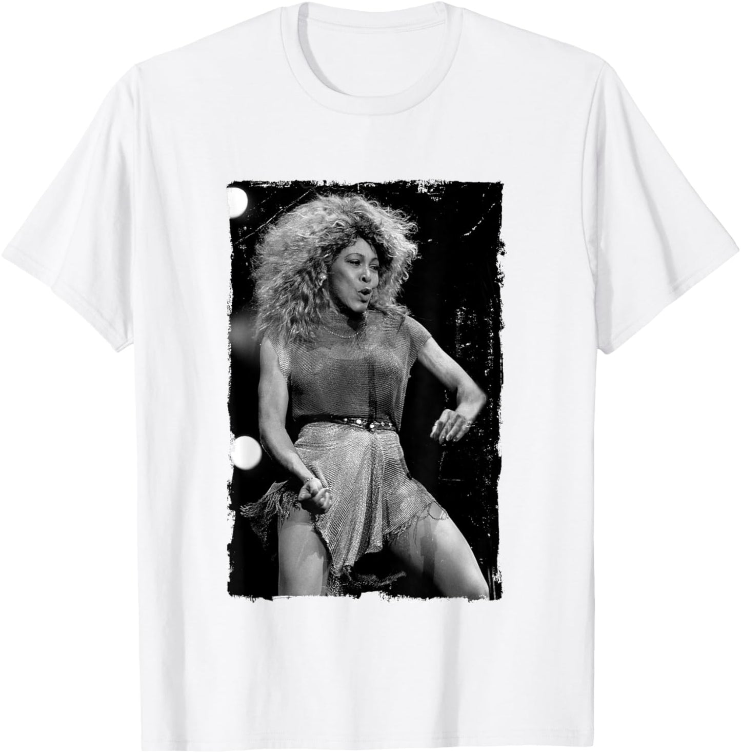 Tina Turner Live On Stage Distress Edge by Stephen Wright T-Shirt - T-Shirt | White