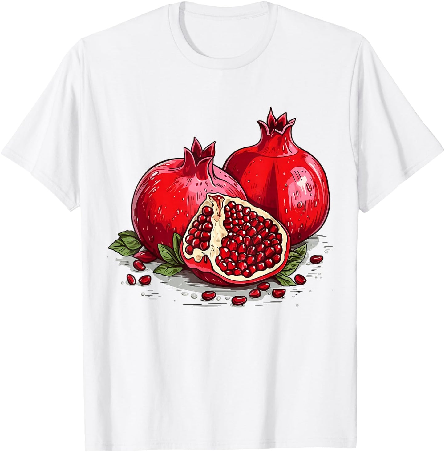 Retro Style Pomegranate T-Shirt - T-Shirt | White