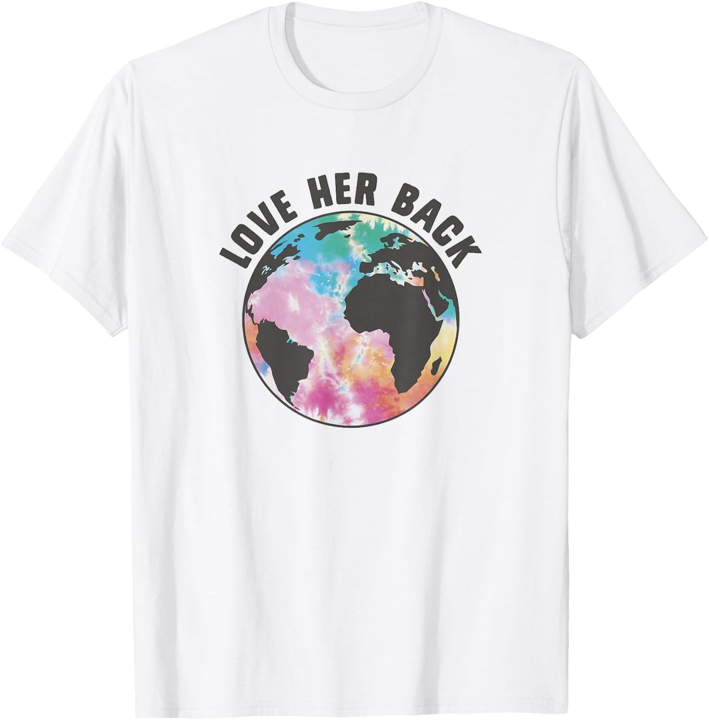Earth Day Fifth Sun Love Her Back Tie-Dye Earth Portrait T-Shirt - T-Shirt | White