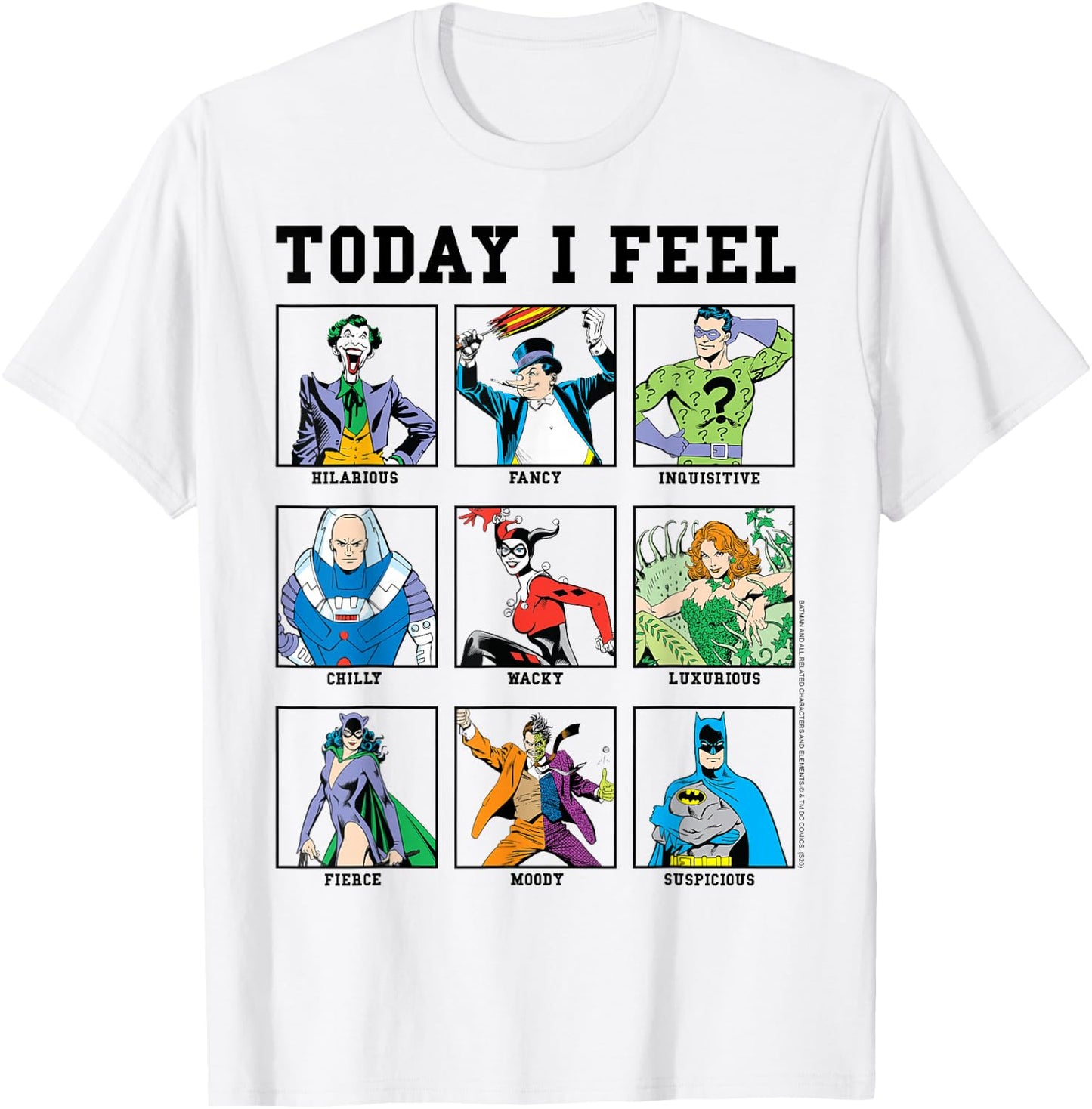 DC Comics Batman Villains Today I Feel Emotional Box Up Small T-Shirt - T-Shirt | White