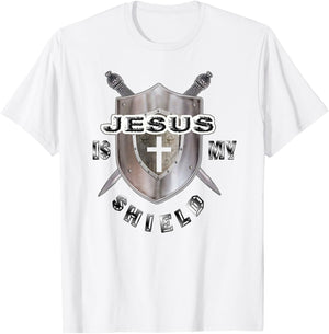 Awesome JESUS IS MY SHIELD T-Shirt - T-Shirt | White