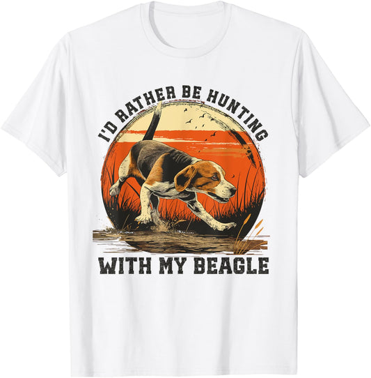 Beagle Hunter I'd Rather Be Dog Hunting Women T-Shirt - T-Shirt | White