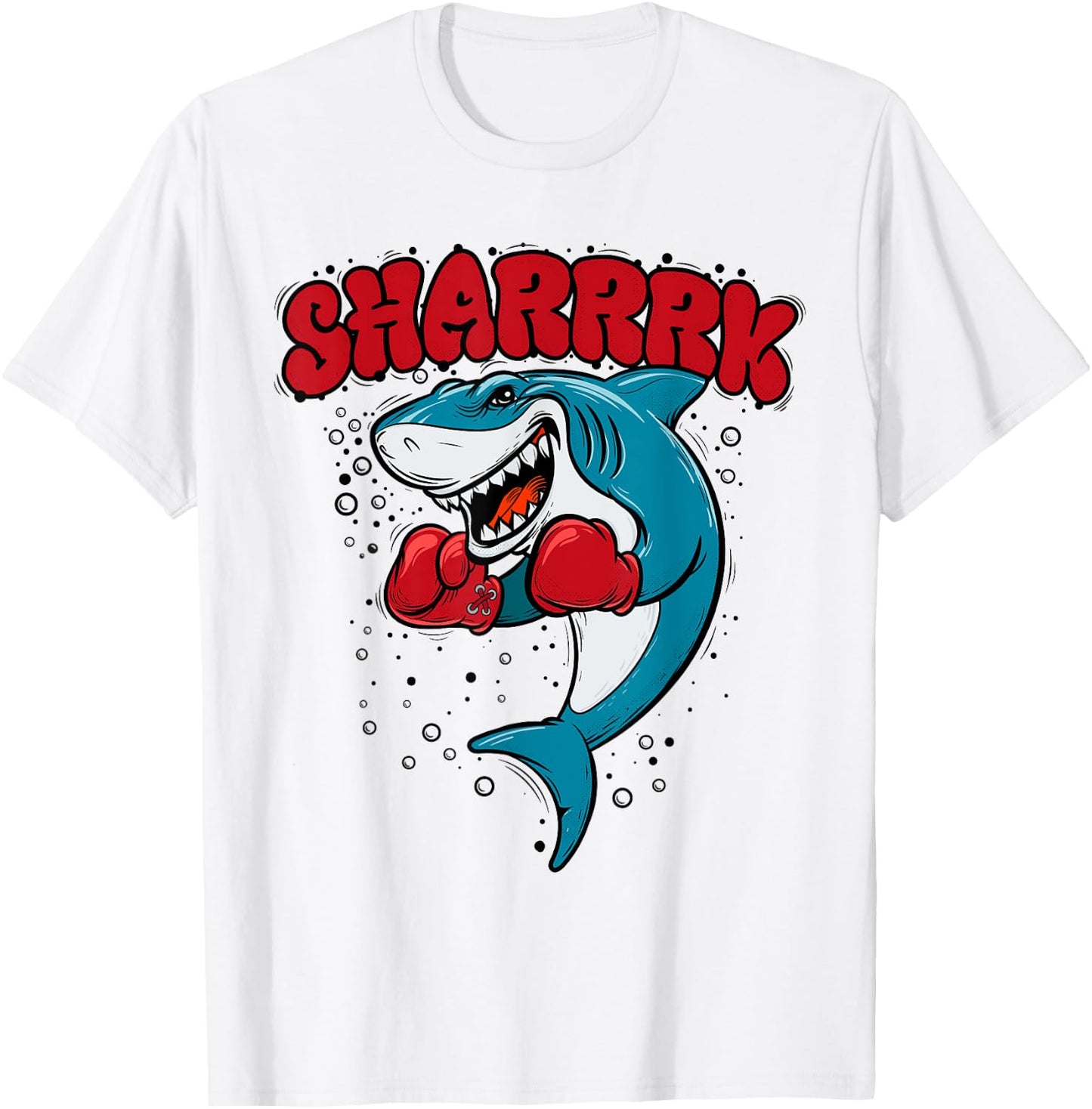 Funny Boxing Whale Shark With Red Gloves Daddy Baby Mommy T-Shirt - T-Shirt | White