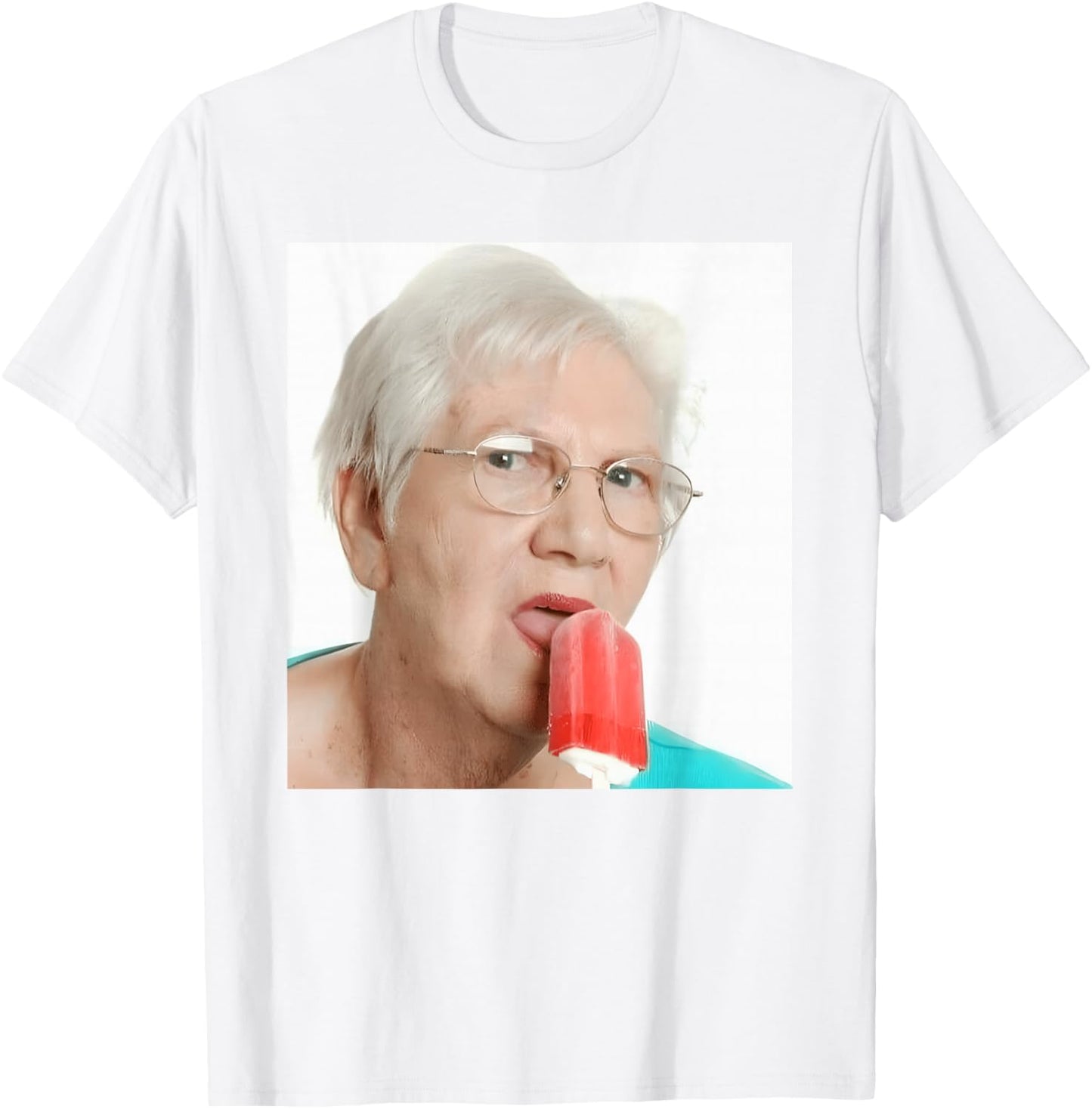 Grandma Just Lick It. Grandma Licks Ice Cream Meme Ice Lovers Summer T-Shirt - T-Shirt | White