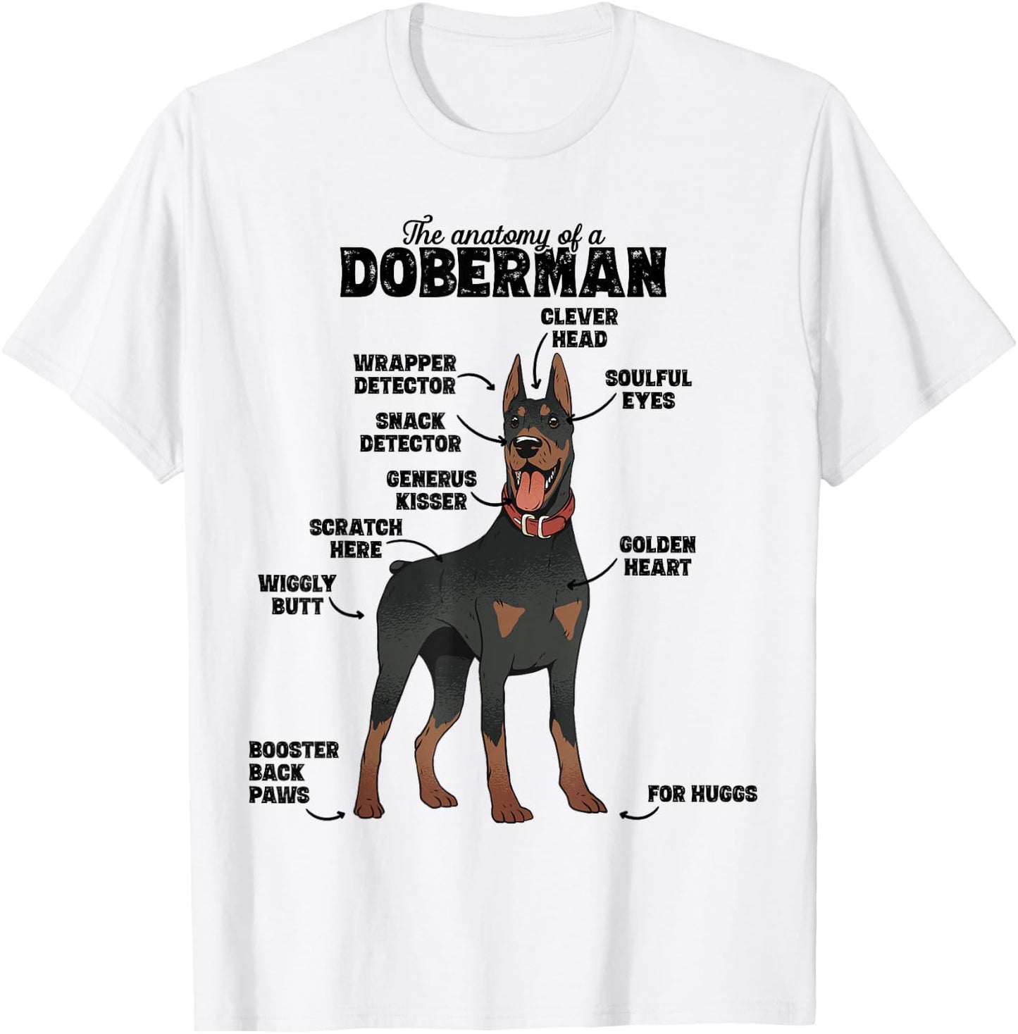 The Hilarious Anatomy of a Doberman T-Shirt - T-Shirt | White