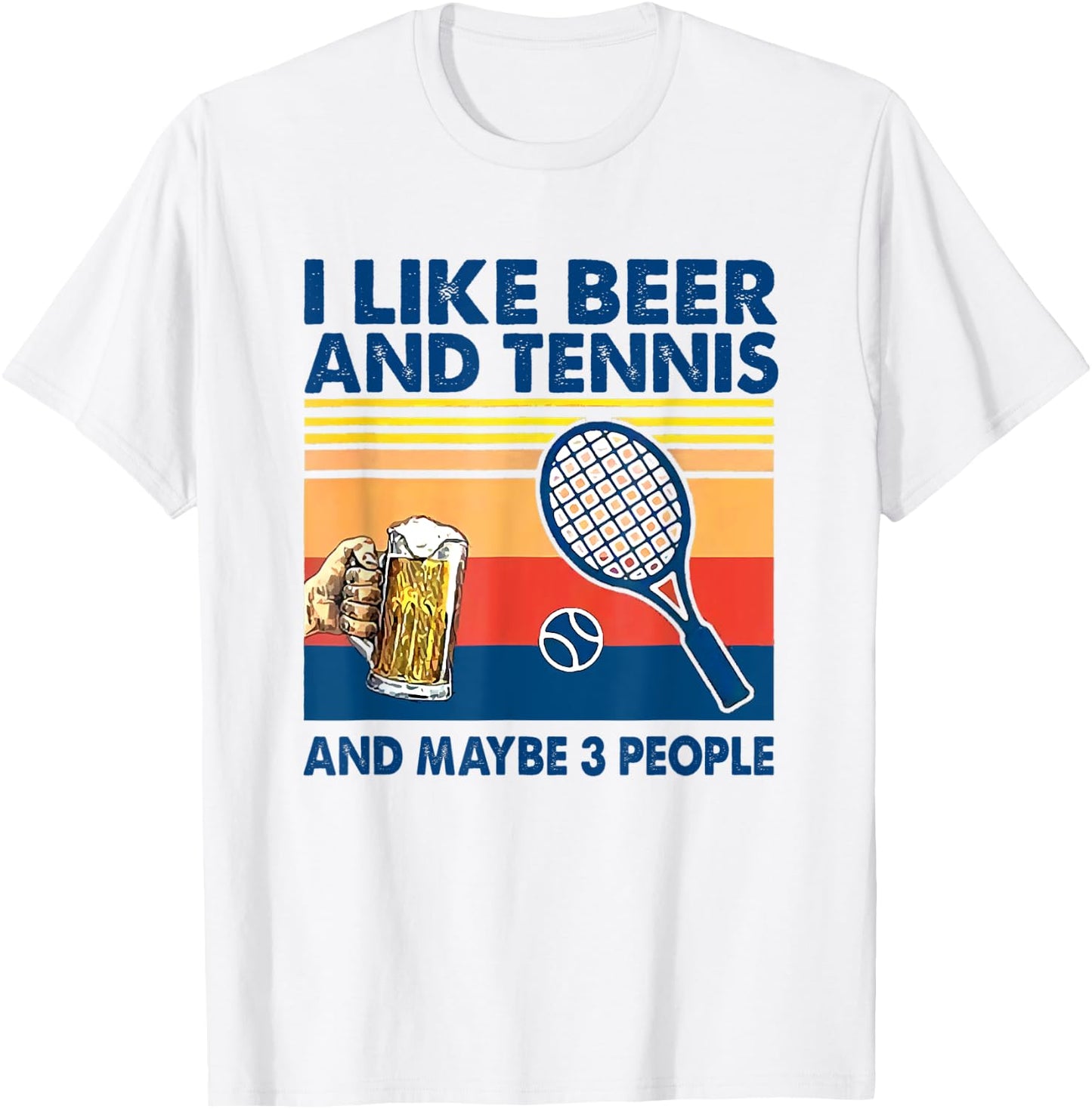 I like beer and tennis maybe 3 people vintage T-Shirt - T-Shirt | White