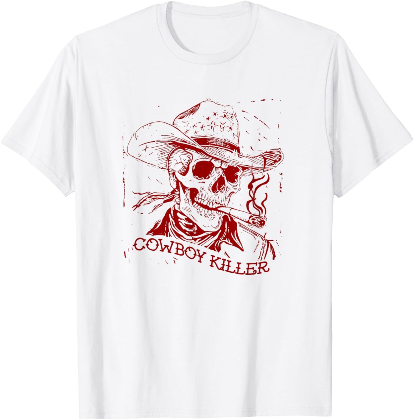 Death & Friends (Casual) Country Music & Western Killers - Cowboy Killer , Small, Grey T-Shirt - T-Shirt | White