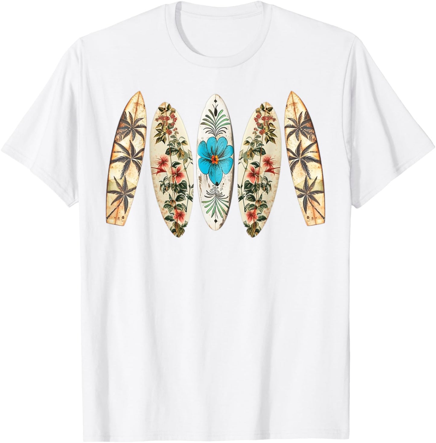 Surfing Surfboard Vintage Retro Surfboarder Beach Surfing T-Shirt - T-Shirt | White