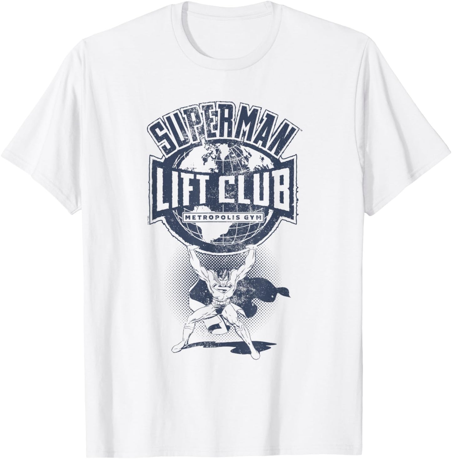 Superman Metropolis Gym Lift Club T-Shirt - T-Shirt | White