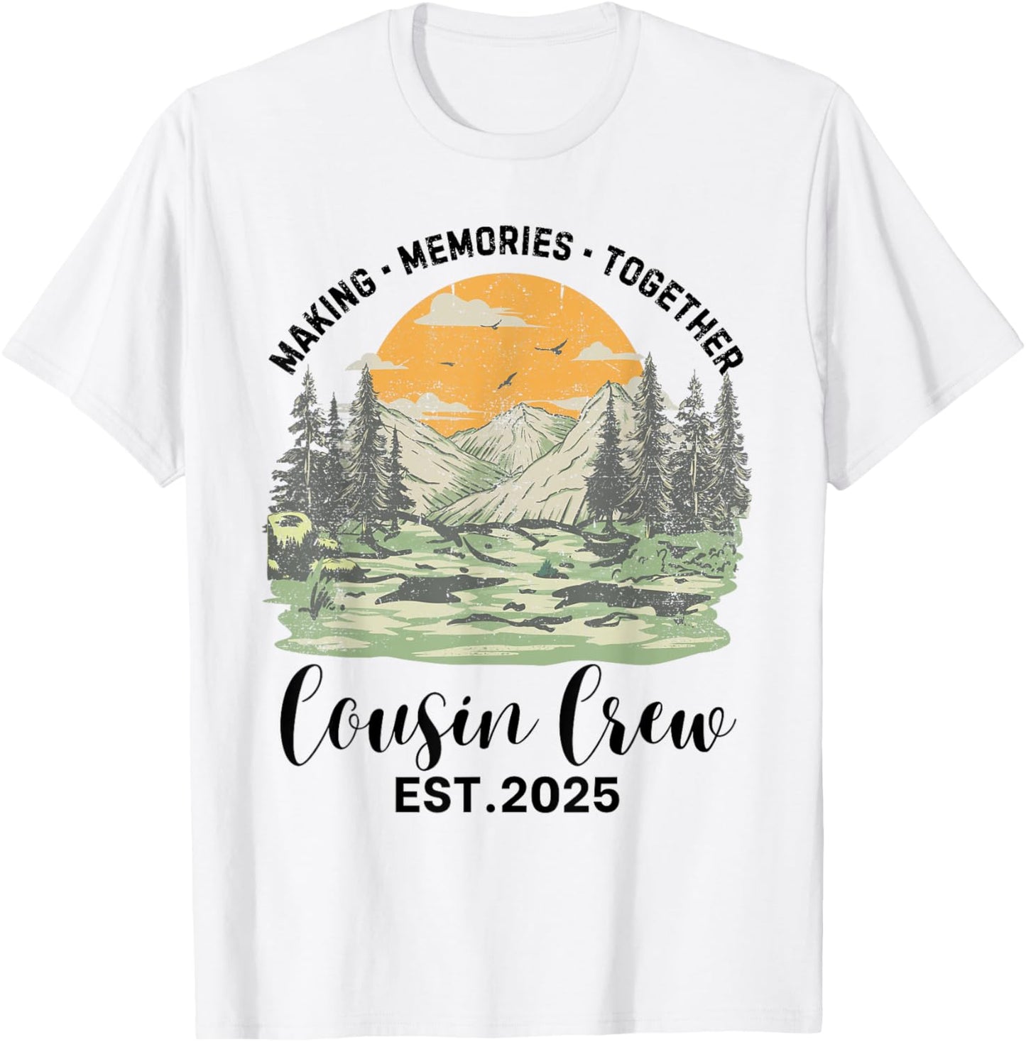 Cousin Crew 2025 Family Matching Camping Trip Camper Squad T-Shirt - T-Shirt | White