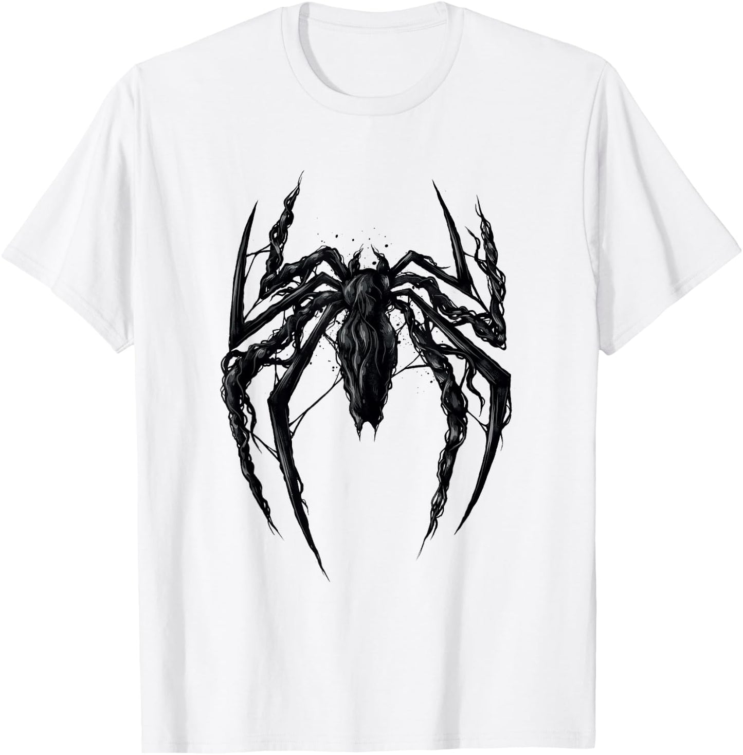 Marvel Spider-Man 2 Venomized Black Spider Chest Emblem T-Shirt - T-Shirt | White
