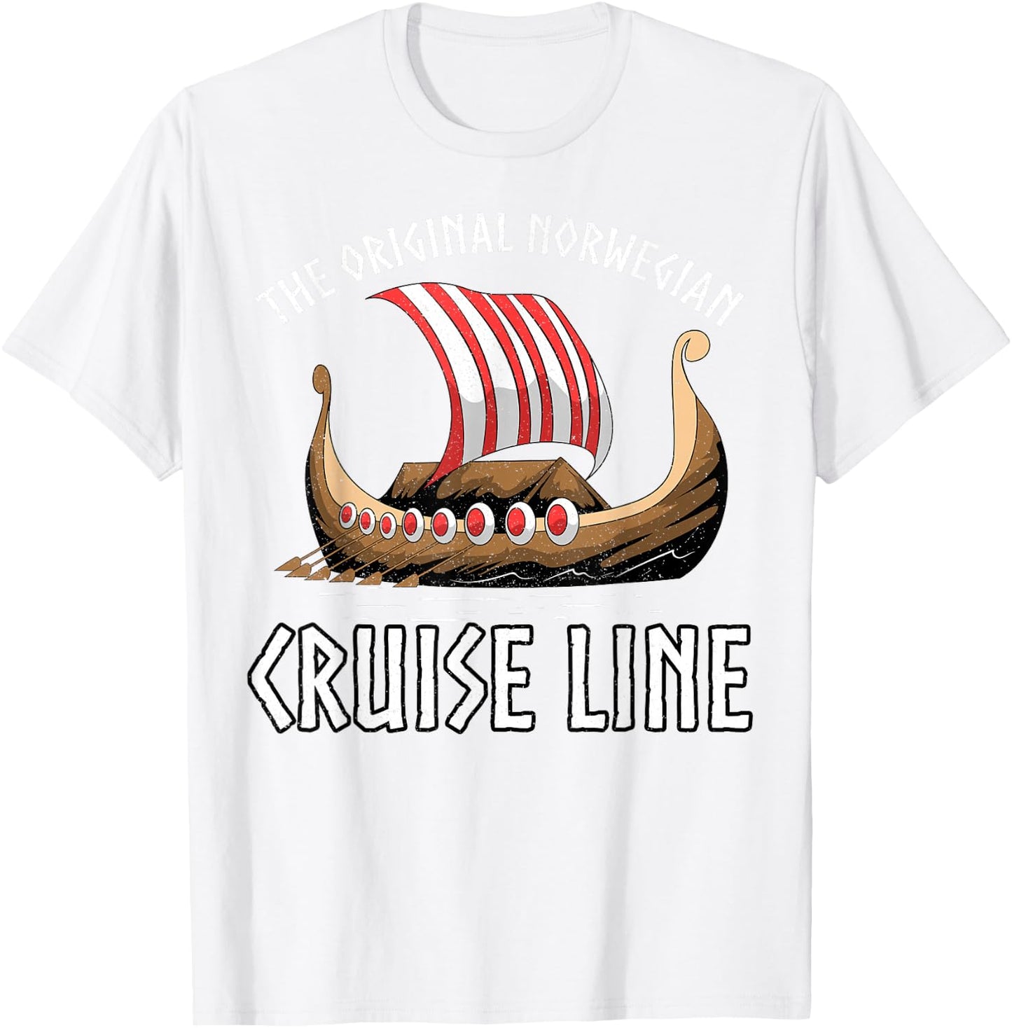 Viking Ship Cruise Norwegian Line T-Shirt - T-Shirt | White