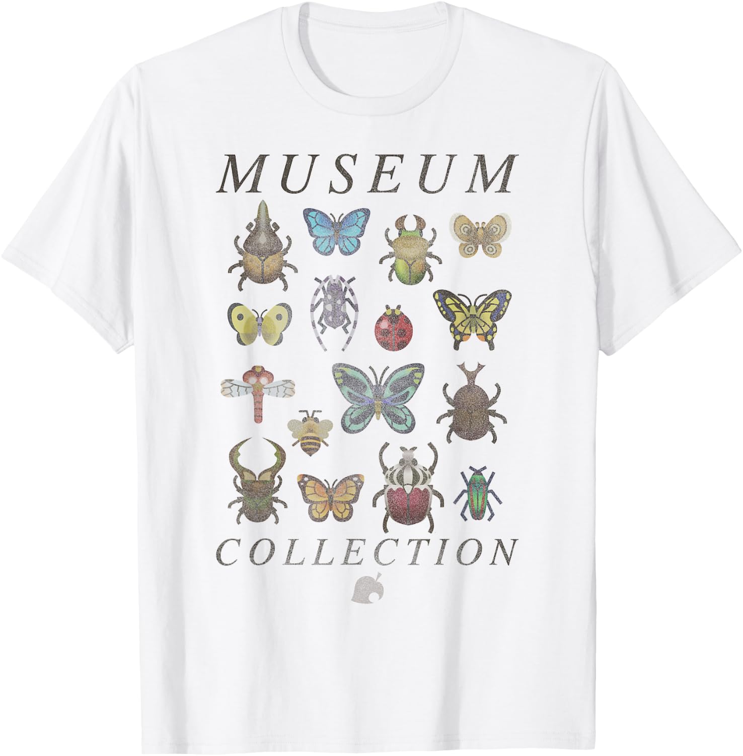 Animal Crossing Bugs Museum Collection Short Sleeve T-Shirt - T-Shirt | White