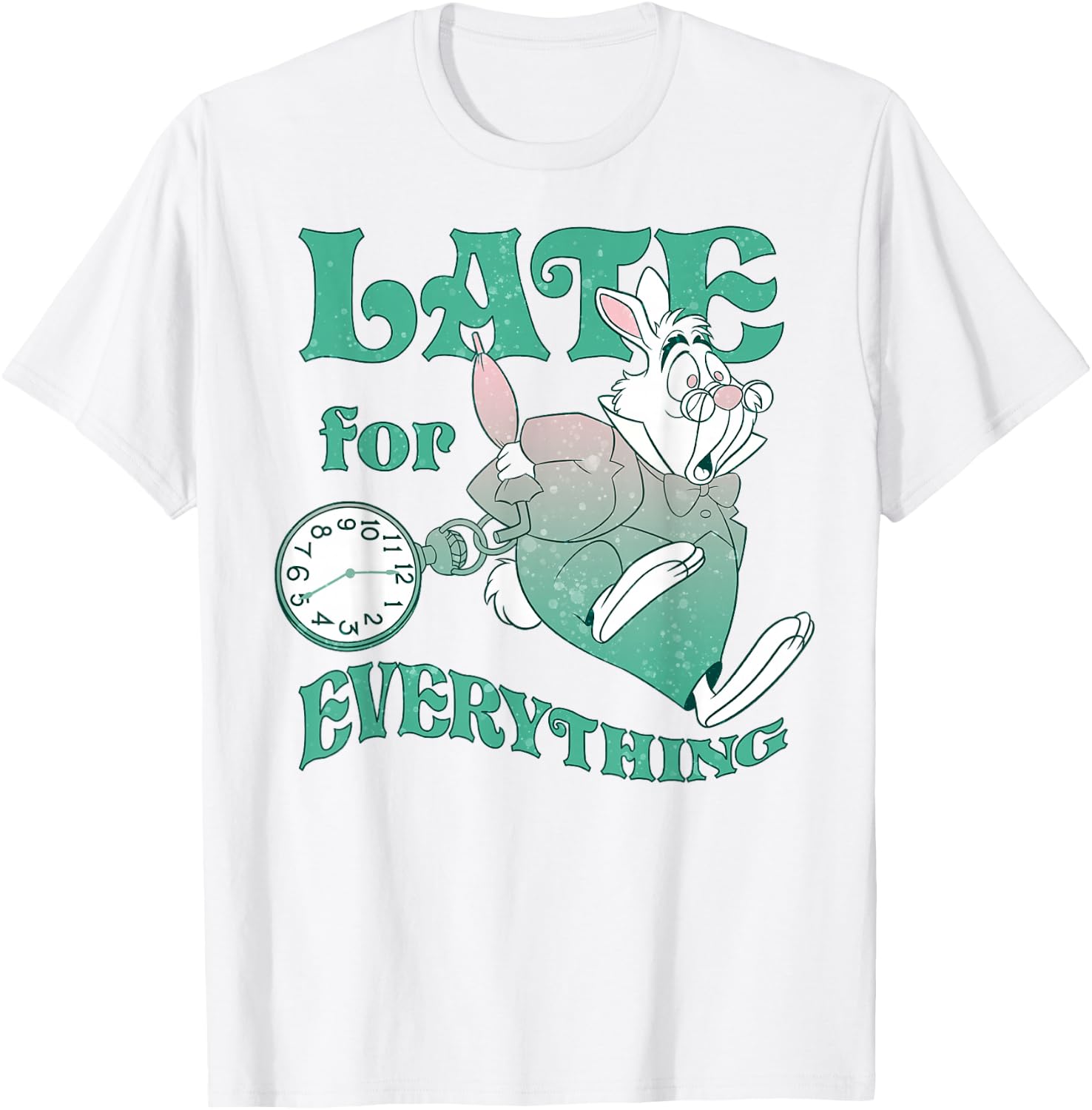 Disney Alice In Wonderland Late For Everything T-Shirt - T-Shirt | White