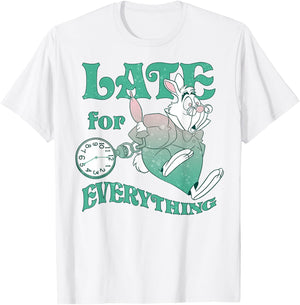 Disney Alice In Wonderland Late For Everything T-Shirt - T-Shirt | White
