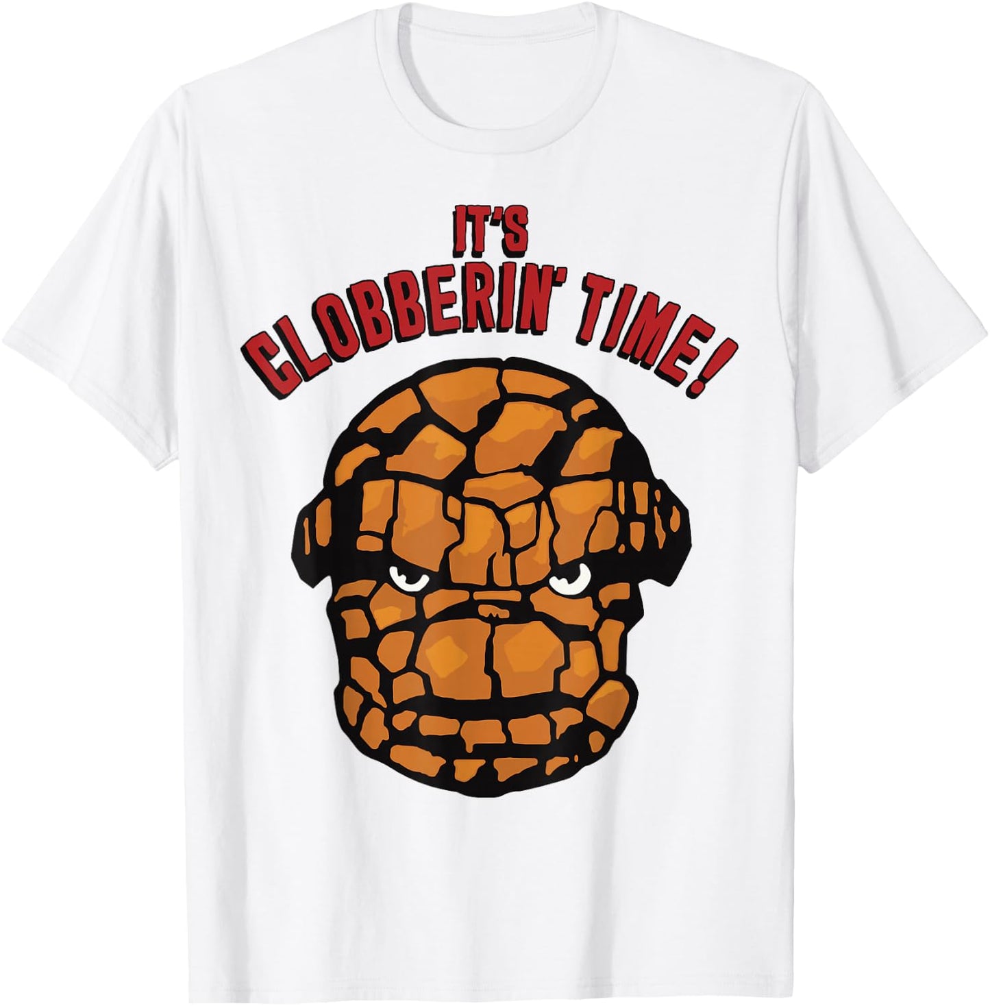 Marvel Fantastic Four The Thing It's Clobberin' Time Face T-Shirt - T-Shirt | White
