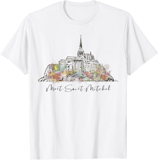 France Normandy Mont Saint Michel Europe French Vacation T-Shirt - T-Shirt | White