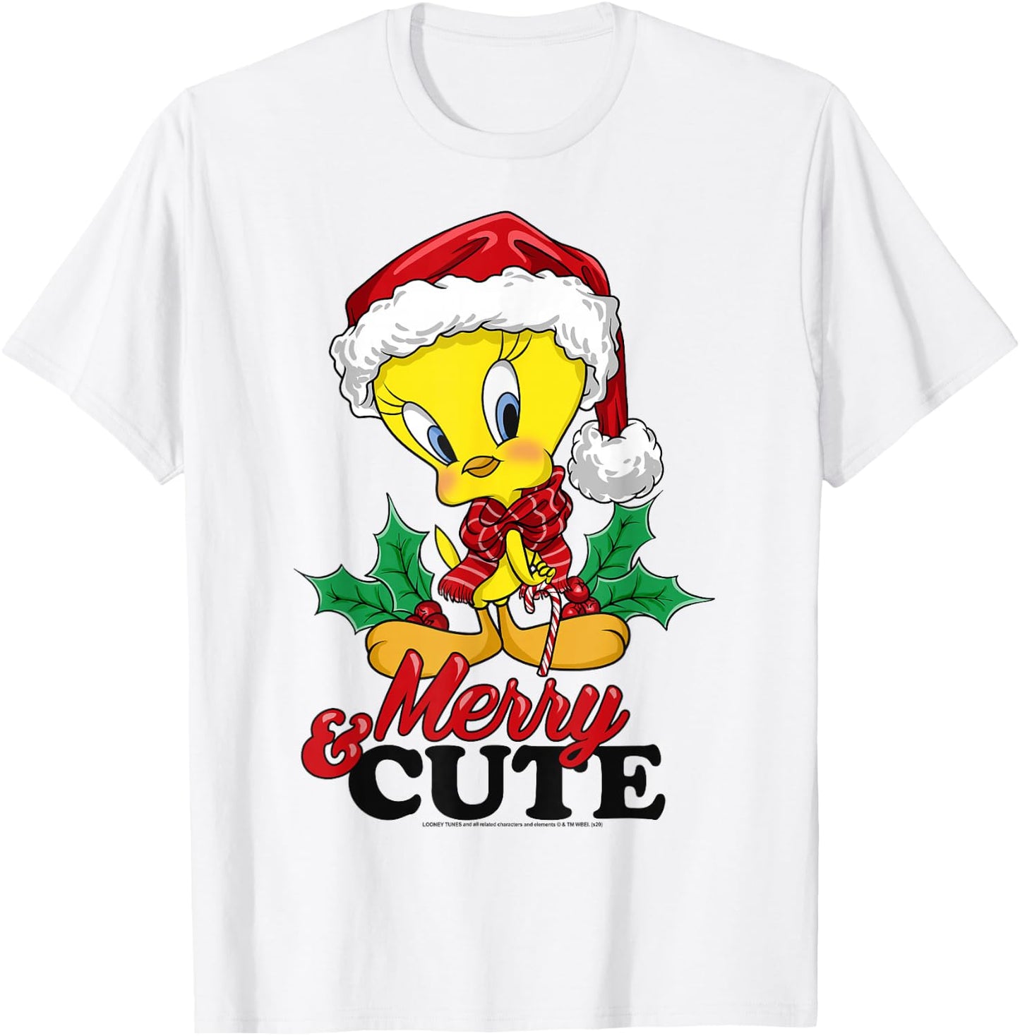 Looney Tunes Christmas Tweety Bird Merry & Cute T-Shirt - T-Shirt | White