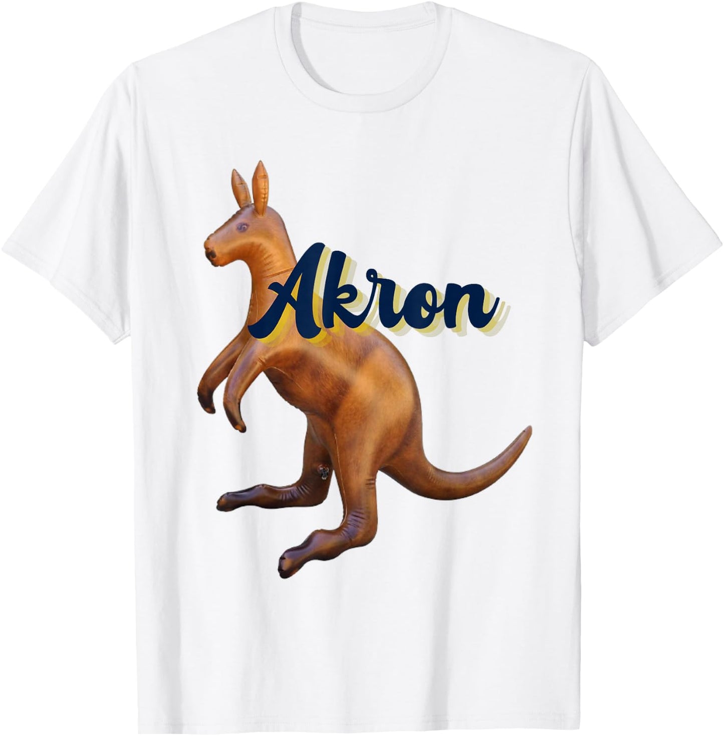 Akron Kangaroo Fun Retro Zips T-Shirt - T-Shirt | White