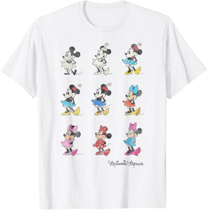 Disney Mickey And Friends Minnie Mouse Through The Years Short Sleeve ,Small T-Shirt - T-Shirt | White