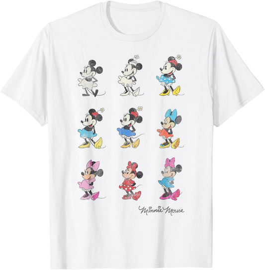 Disney Mickey And Friends Minnie Mouse Through The Years Short Sleeve ,Small T-Shirt - T-Shirt | White