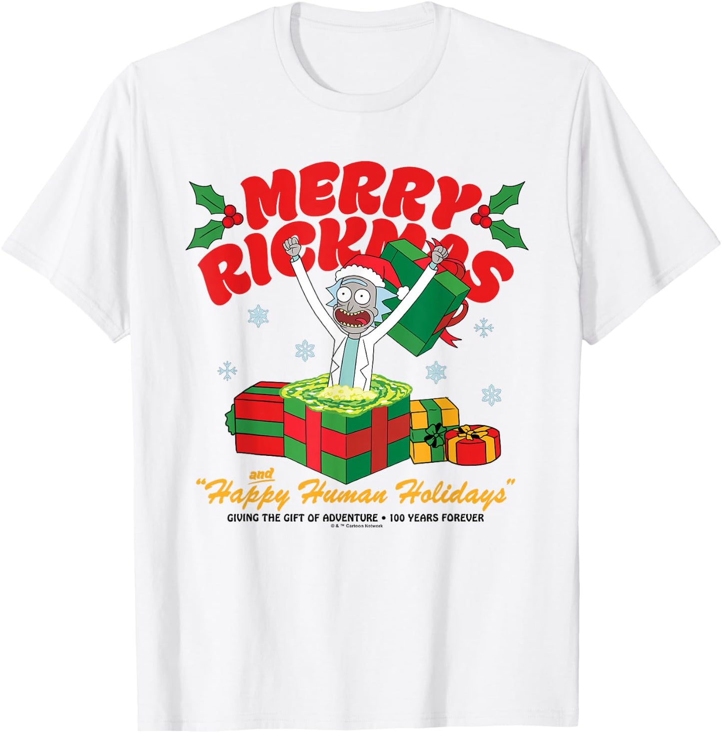 Rick and Morty Christmas Merry Rickmas Presents T-Shirt - T-Shirt | White