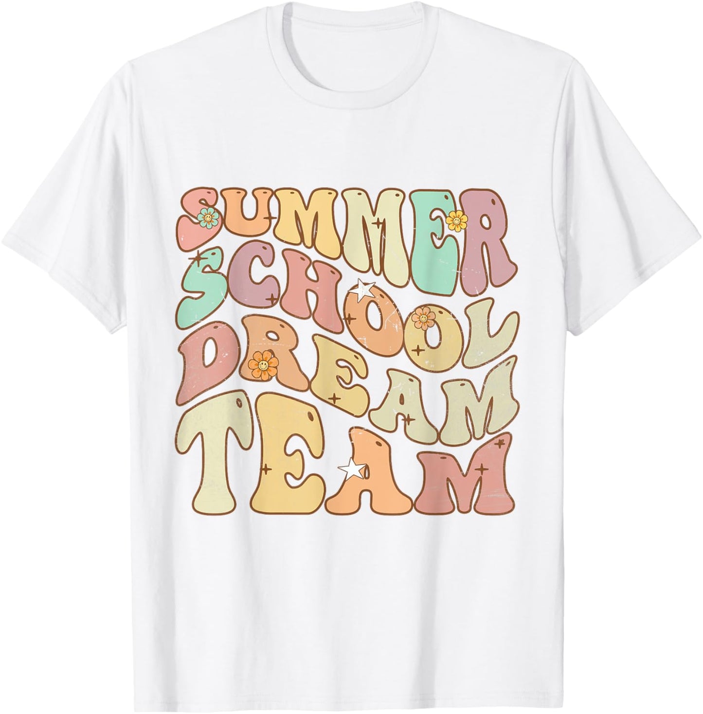 Groovy Retro Vintage Summer School Dream Team Men Women Kids T-Shirt - T-Shirt | White