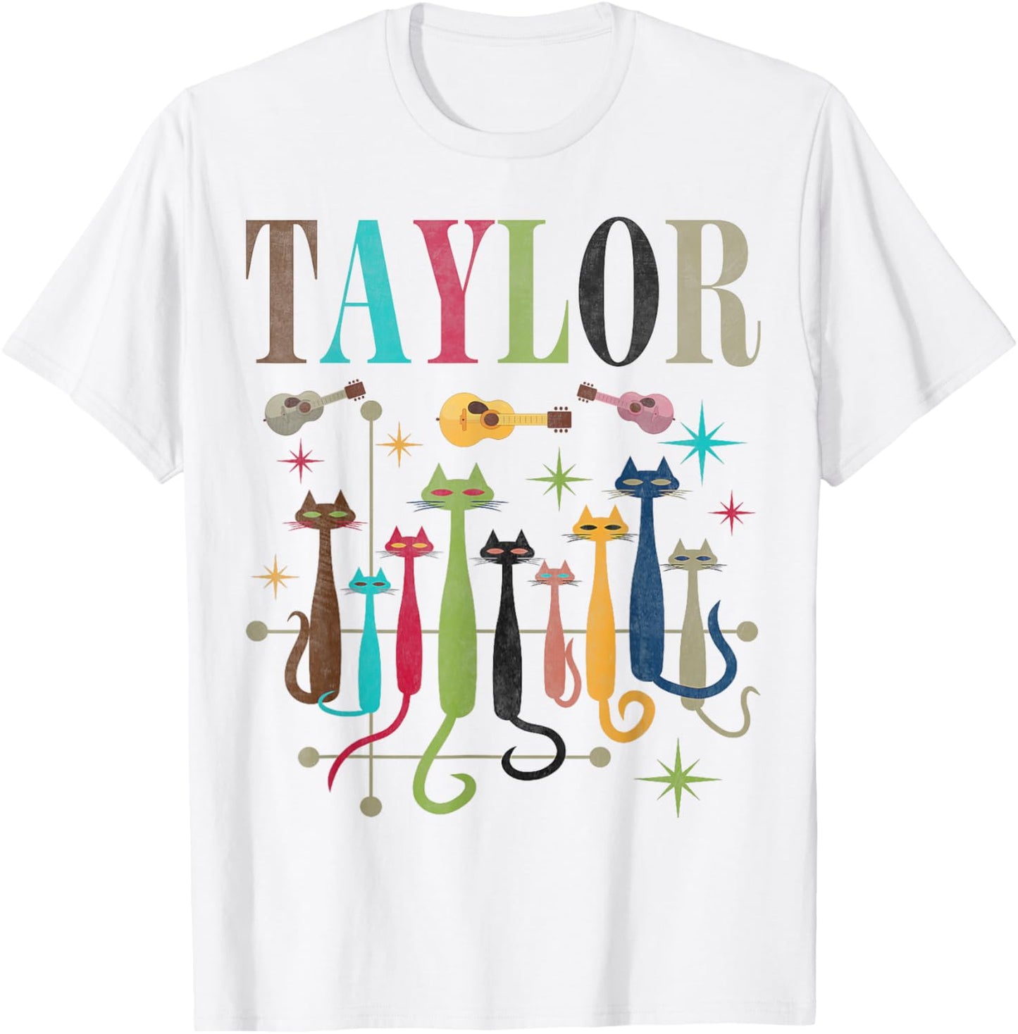 Retro Taylor Vintage Mid-Century Look Taylor Cats 50s 60s T-Shirt - T-Shirt | White